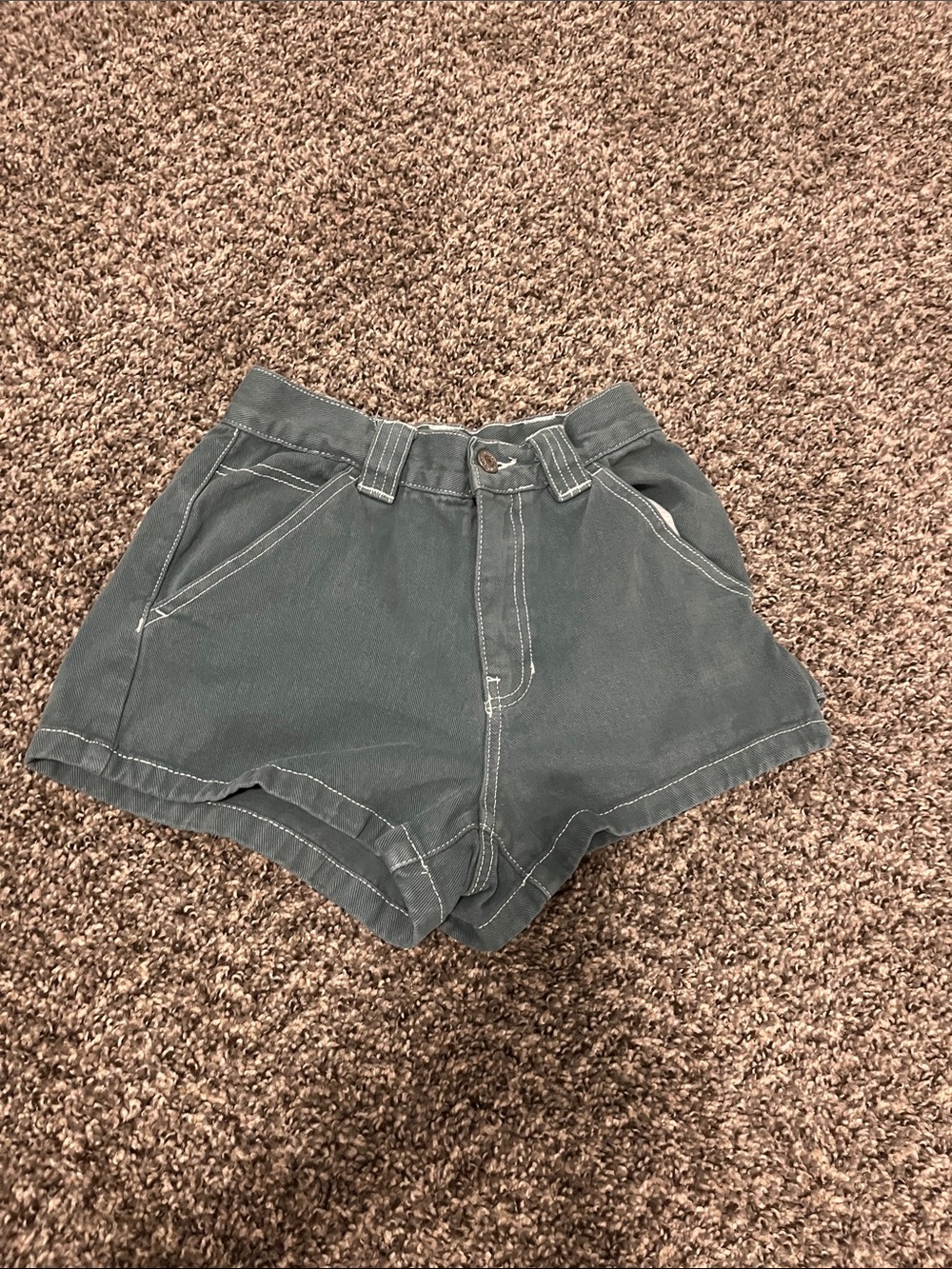 PacSun Slate Green High-Rise Casual Shorts